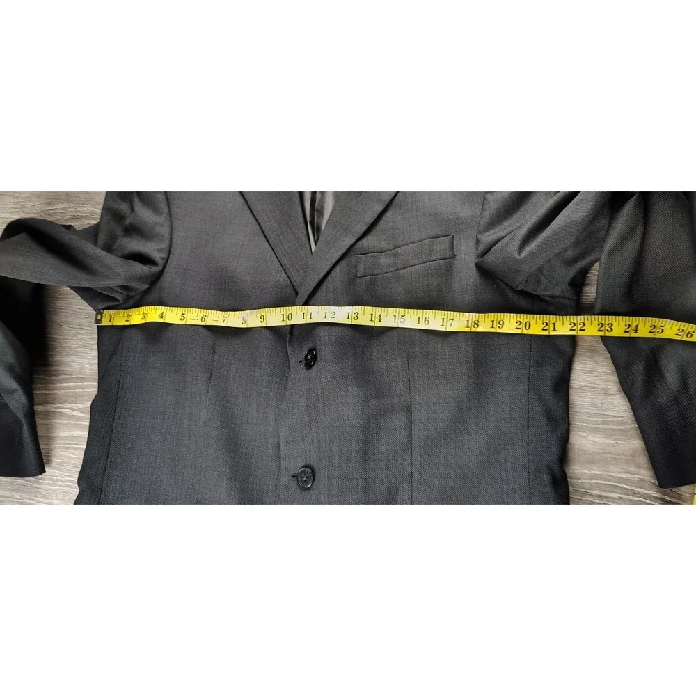 Oscar De La Renta Profile 42L W34 Wool Men's Three Button Suit‎ Jacket Gray